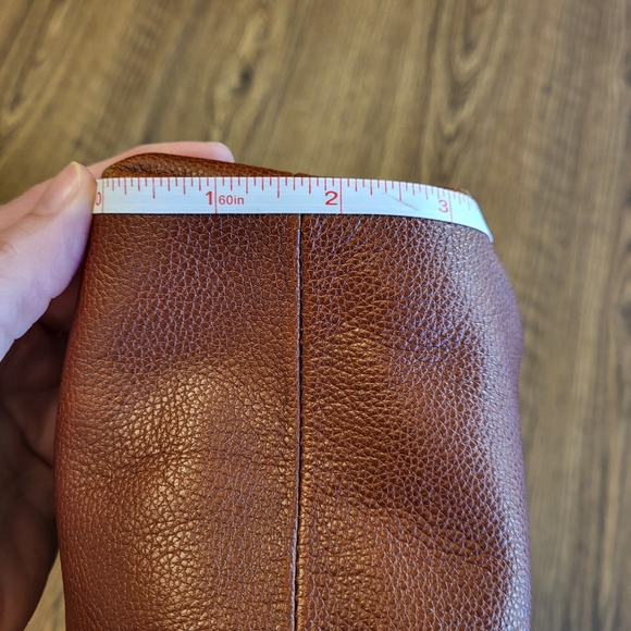 Fossil Leather Bucket Shoulder Bag Purse Medium Brown Zip Closure - Picture 15 of 15